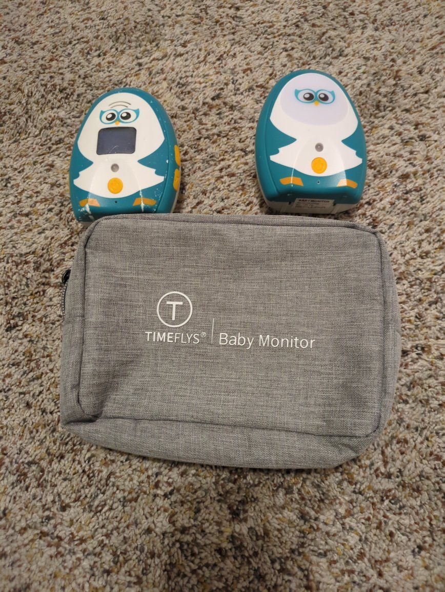 TIMEFLYS Baby Monitor Set - 2 Owl-Shaped Monitors with Travel Case