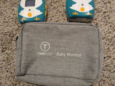 TIMEFLYS Baby Monitor Set - 2 Owl-Shaped Monitors with Travel Case