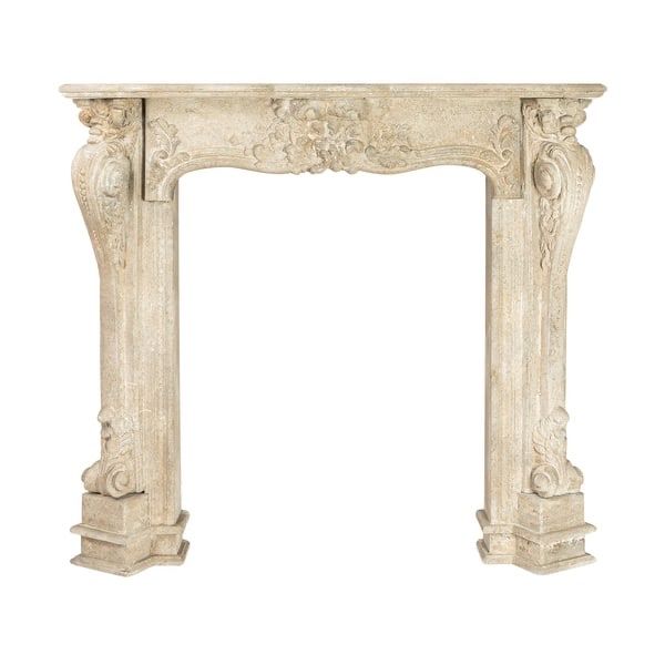 Ornate Decorative Fireplace Mantel Cream Decor Goth Antique Victorian Design