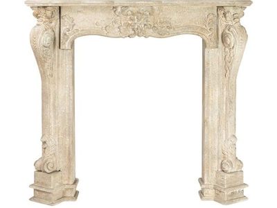 Ornate Decorative Fireplace Mantel Cream Decor Goth Antique Victorian Design