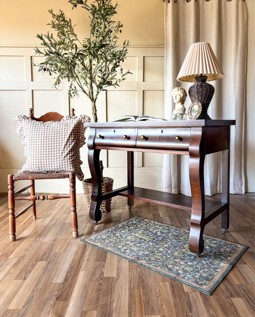 *FREE DELIVERY* Antique Walnut Burl Flame Desk