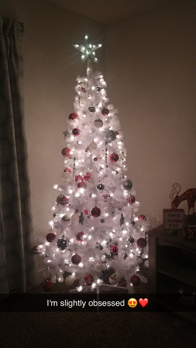 9ft Pre-Lit White Artificial Christmas Tree