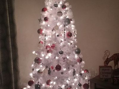 9ft Pre-Lit White Artificial Christmas Tree