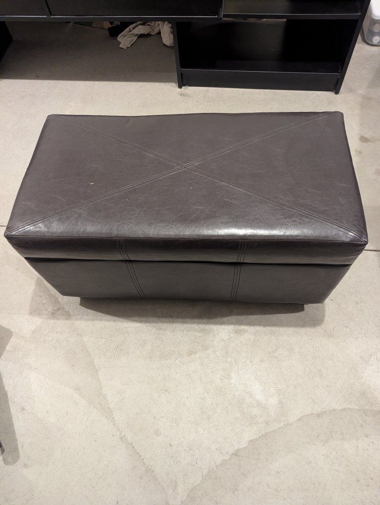 Dark Brown Storage Ottoman