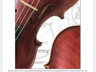 Violin by: Fabrizio Giannini, Viareggio, Italy 1949