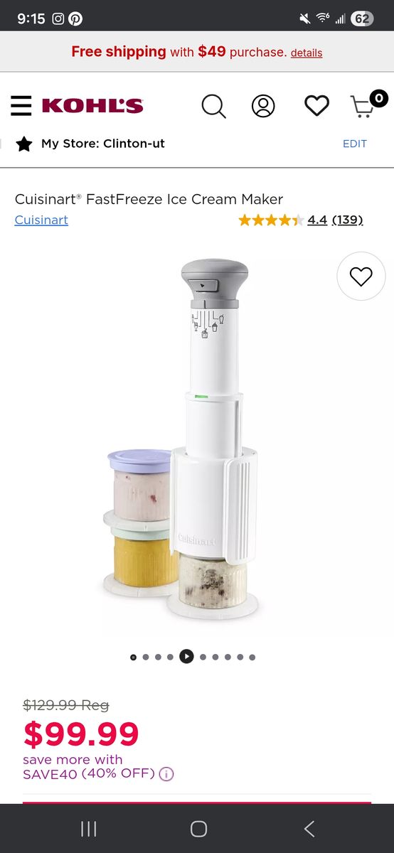 Cuisinart® FastFreeze Ice Cream Maker