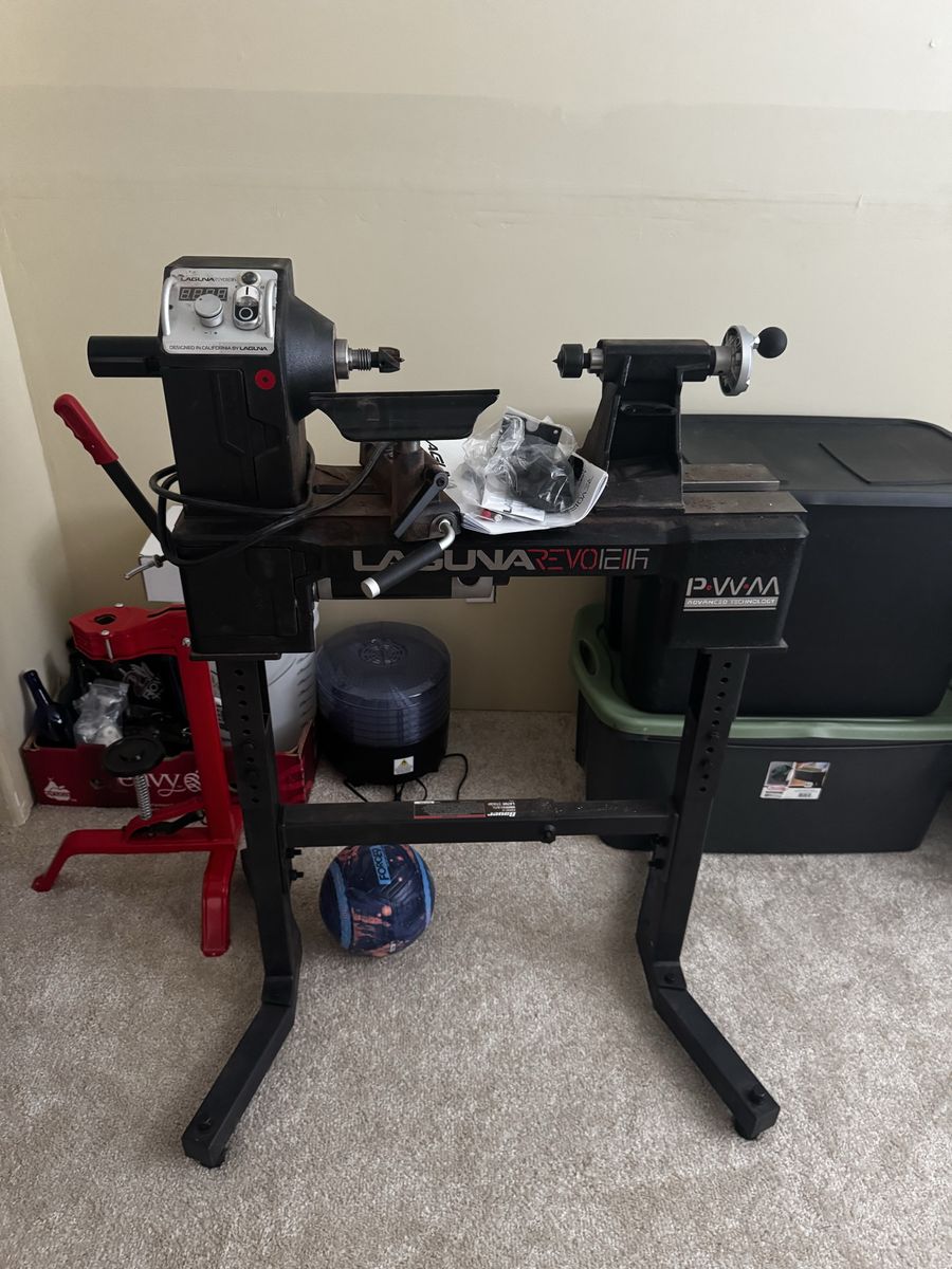 Laguna Revo 1216 Midi Wood Lathe with Stand - Excellent Condition, Variable Speed, Digital Readout