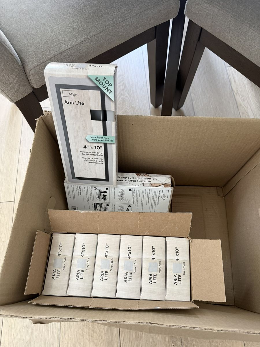 (8) NEW Aria Lite 4"x10" Floor Vent Covers — Fittes — Sealed in Box