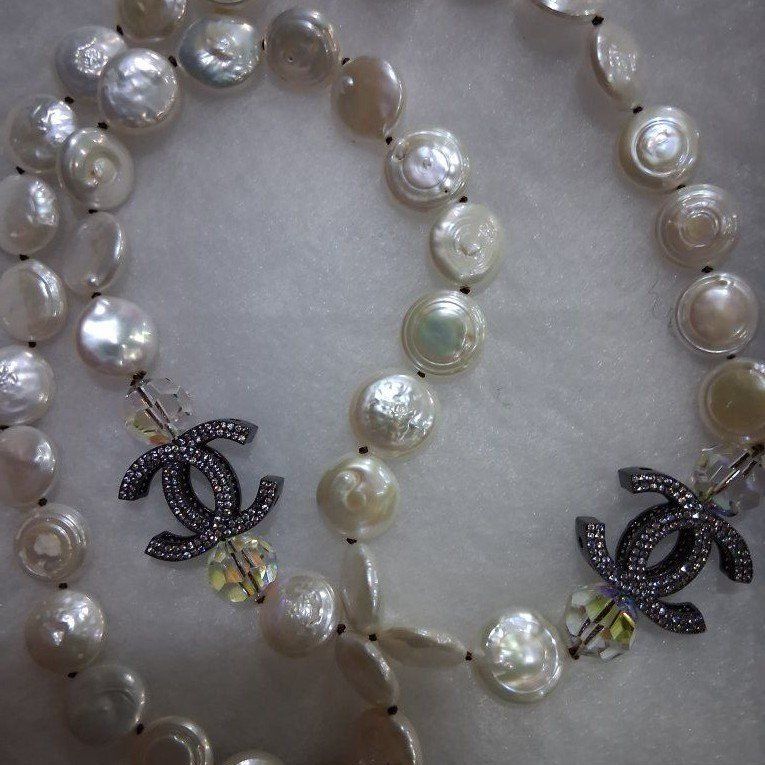 Chanel Baroque Pearl and Crystal CC Logo