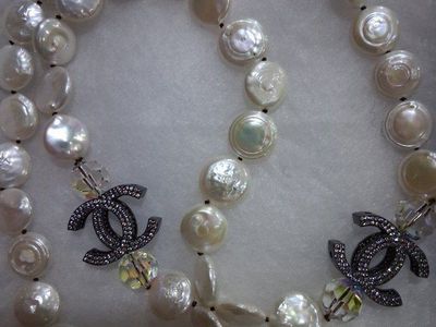Chanel Baroque Pearl and Crystal CC Logo