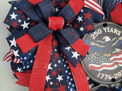 Handmade Patriotic 250 Years Wreath