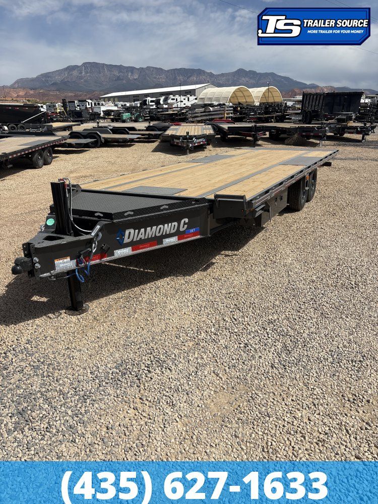 8.5x24 Diamond C DET 207 Deckover Tilt Trailer - 15.5K GVWR - Hydraulic Jack(s), Winch Plate