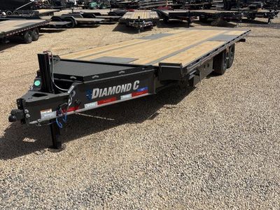 8.5x24 Diamond C DET 207 Deckover Tilt Trailer - 15.5K GVWR - Hydraulic Jack(s), Winch Plate