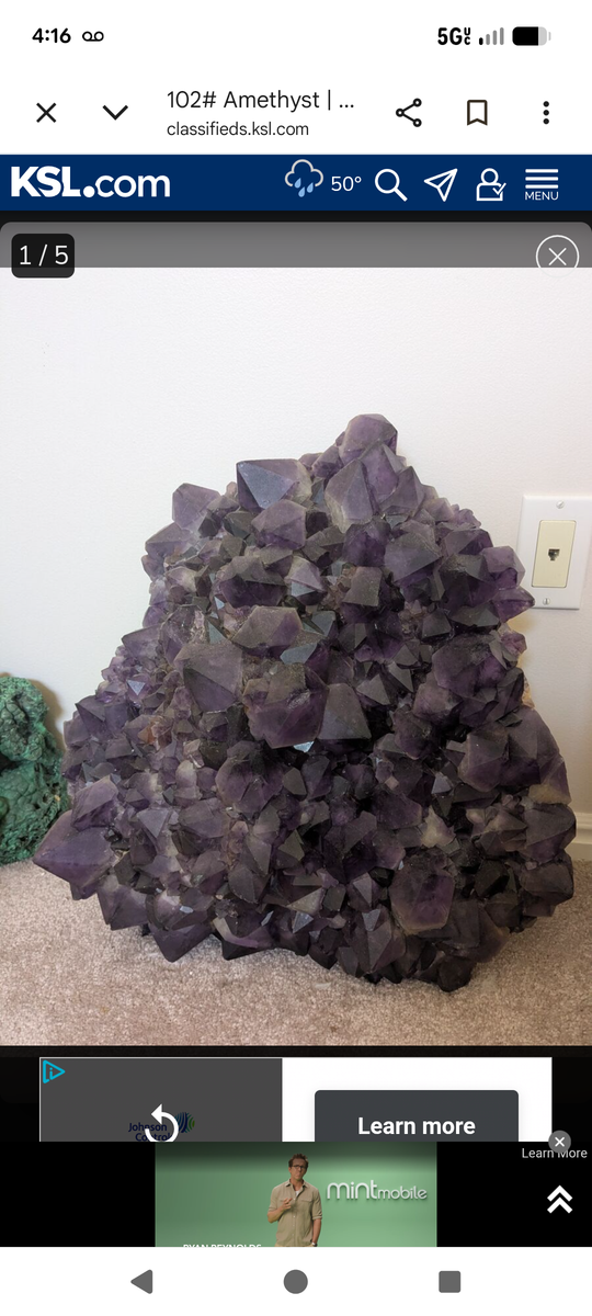 102lb Large Museam quality Amethyst Cluster