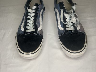 Vans Old Skool Blue/Black Canvas & Suede Sneakers - Classic Unisex Skate Shoes