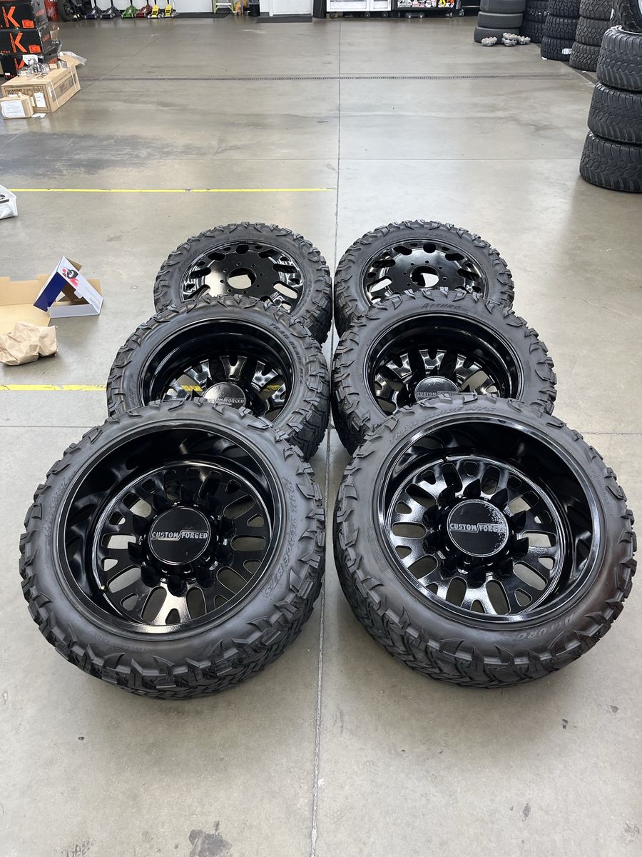 8x200 24" Custom Forged wheels/ 37x13.50r24 Tires