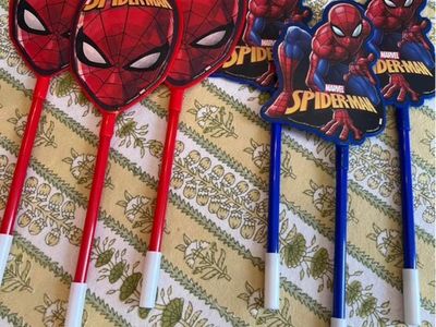 Lot of SpiderMan party favors