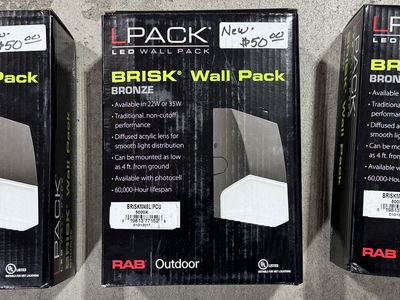 3 ea. RAB Outdoor Brisk LED Wallpack Lights
