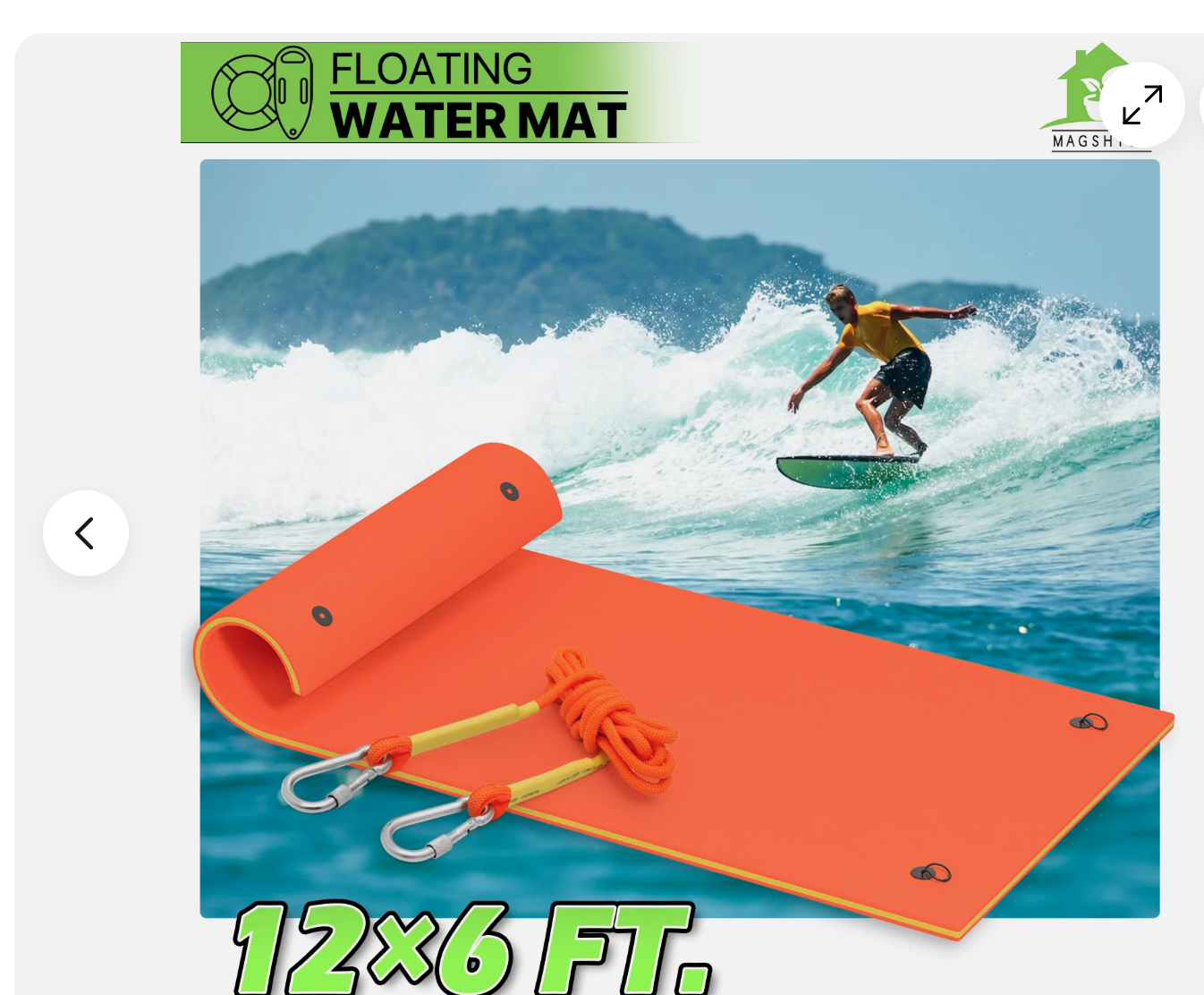 New in Box 12 ft x 6ft Orange Floating Water Pad Tear-Resistant 3-Layer XPE Foam Gaint Float Mat
