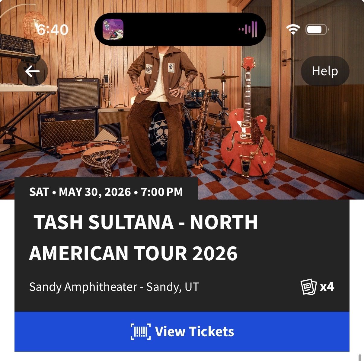 (2) Tash Sultana Tickets - FRONT ROW - 5/30