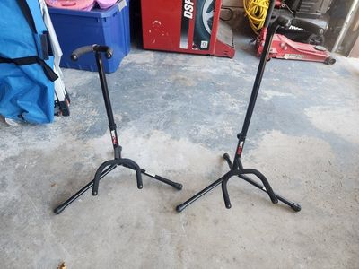 Pair Proline PLGS1 Adjustable A-Frame Padded Guitar Stands - Black, Used