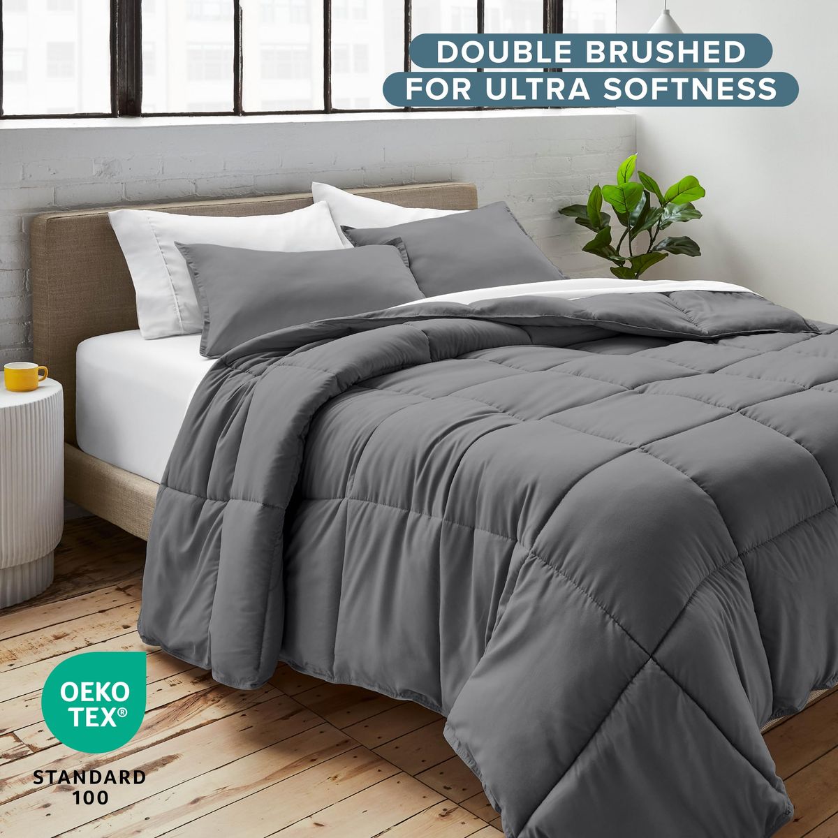 NEW Home Comforter Set - Twin Extra Long Size - Ultra-Soft - Goose Down Alternative