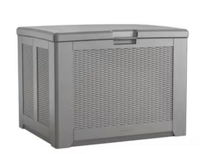 Rubbermaid 74-Gallon Gray Plastic Outdoor Deck Storage Box Model 2145547
