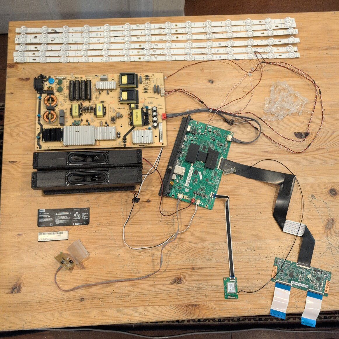 All parts from a working TCL 75" 4K UHD Smart TV