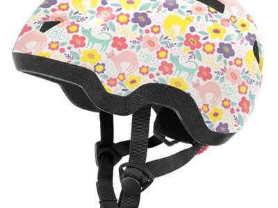 Toddler Bike Helmet for Boys and Girls, Adjustable Kids Helmets from Infant/Baby to Children, 1/2/3/4/5/6 Years Old(Flower Kitte