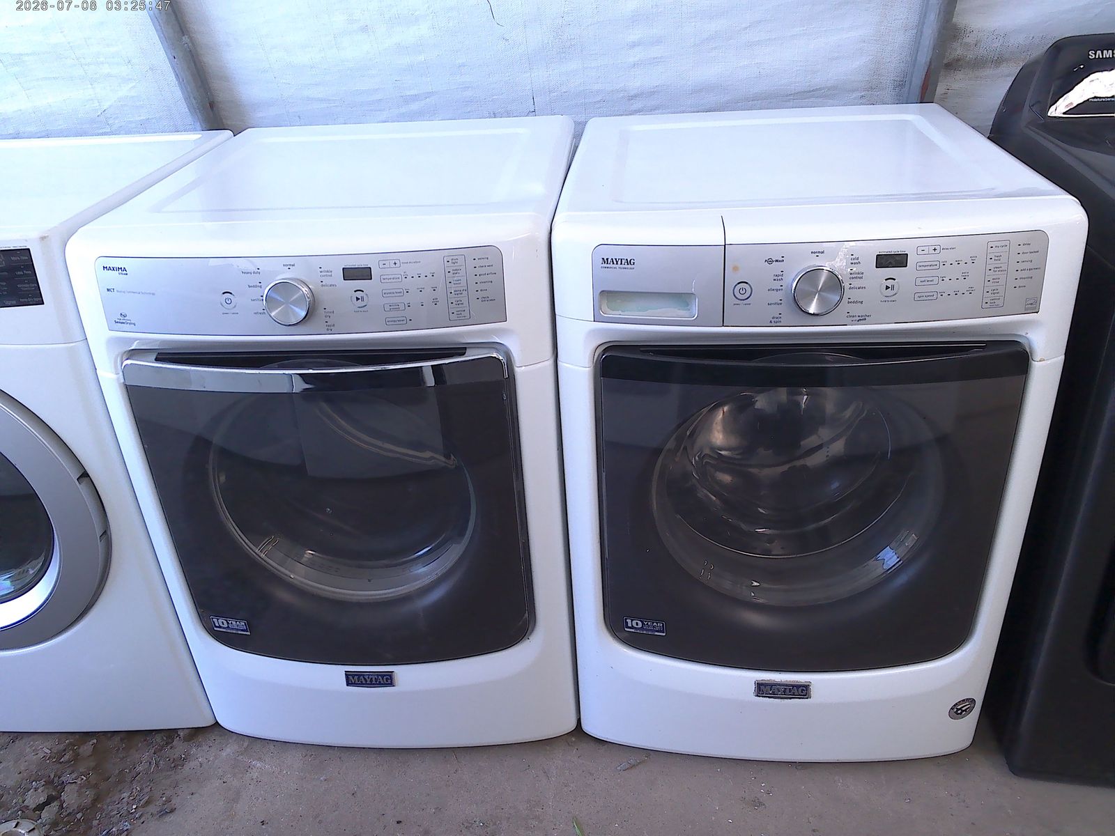 Maytag Maxima front load washer with matched electric dryer