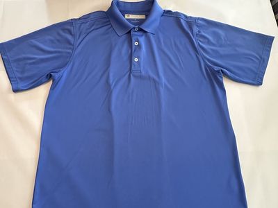 Donald Ross Mens Medium Blue Golf Polo Shirt Performance Stretch Short Sleeve