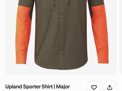 KUIU Upland Sporter Shirt - Men's Size L, Major Brown/Blaze Orange, Long Sleeve