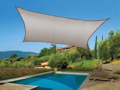 Vigoro 8 ft. x 12 ft. Almond Rectangle Shade Sail