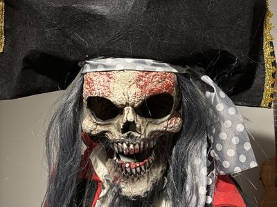 Halloween Skeleton Pirate Prop 6ft Animatronic