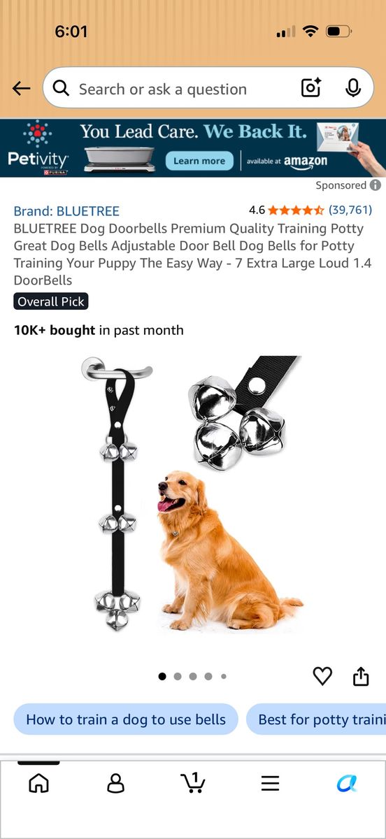 BLUETREE Dog Doorbells Premium Quality Training Potty Bells Adjustable