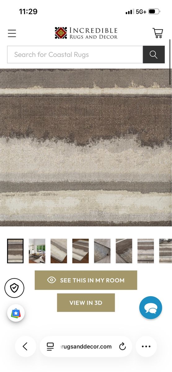 Incredible Rugs and Decor 7x10 Abstract Striped Area Rug - Coastal Style