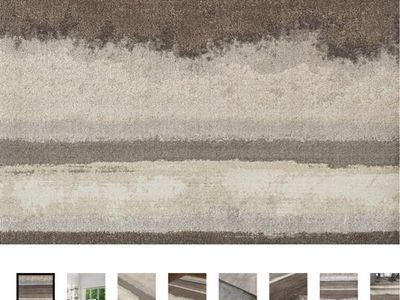 Incredible Rugs and Decor 7x10 Abstract Striped Area Rug - Coastal Style
