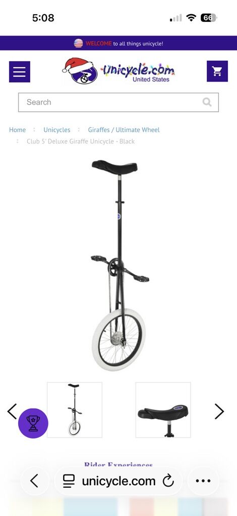 5 Foot Giraffe UnIcycle