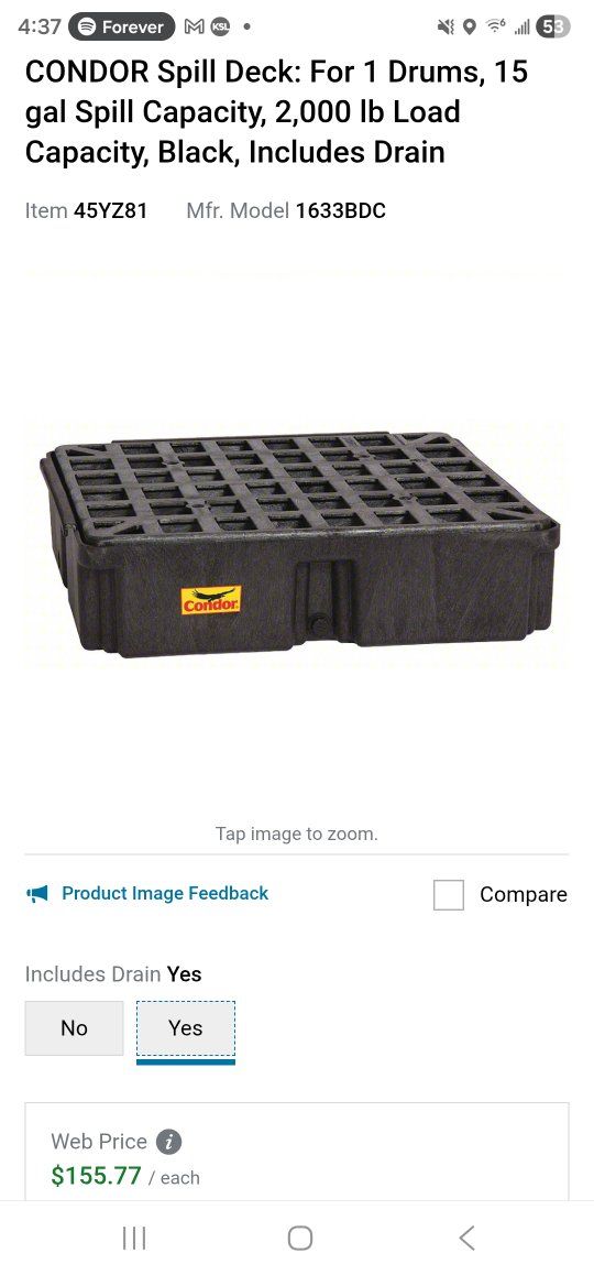 Condor Spill Deck With Drain