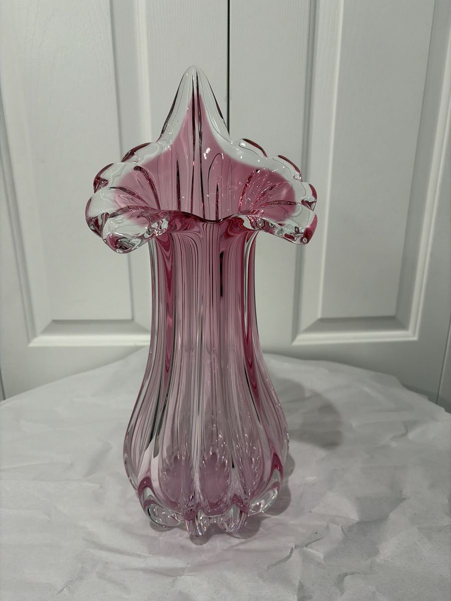 Beautiful Tall Pink Real Color Glass Vase
