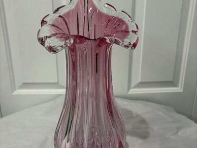 Beautiful Tall Pink Real Color Glass Vase