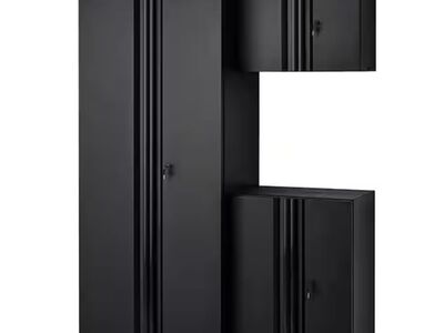 Husky 3-Piece Regular Duty Welded Steel Garage Storage System in Black