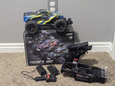 Hyper Go 1/16 Scale RC 4WD High-Speed Off-Road Truck with Extra Body and Batteries