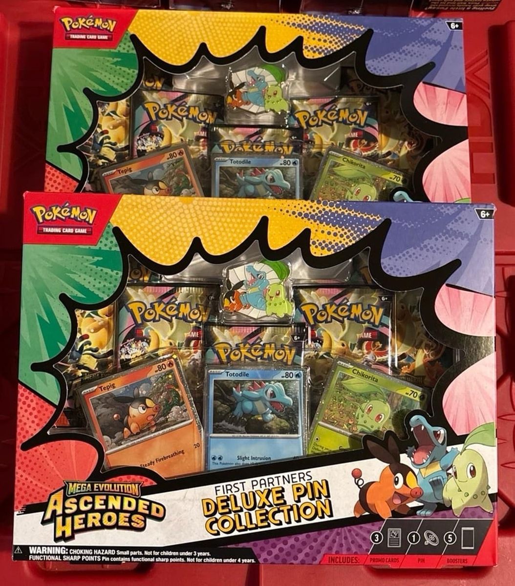 Pokemon TCG First Partners Deluxe Pin Collection: Mega Evolution Ascended Heroes (2 Boxes)