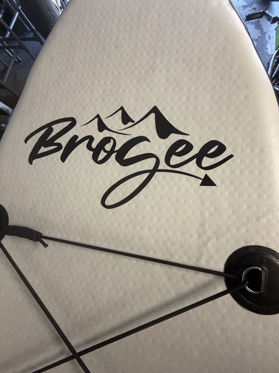 BroGee Inflatable Stand-Up Paddle Board (SUP) - White, Portable, Perfect for Water Sports