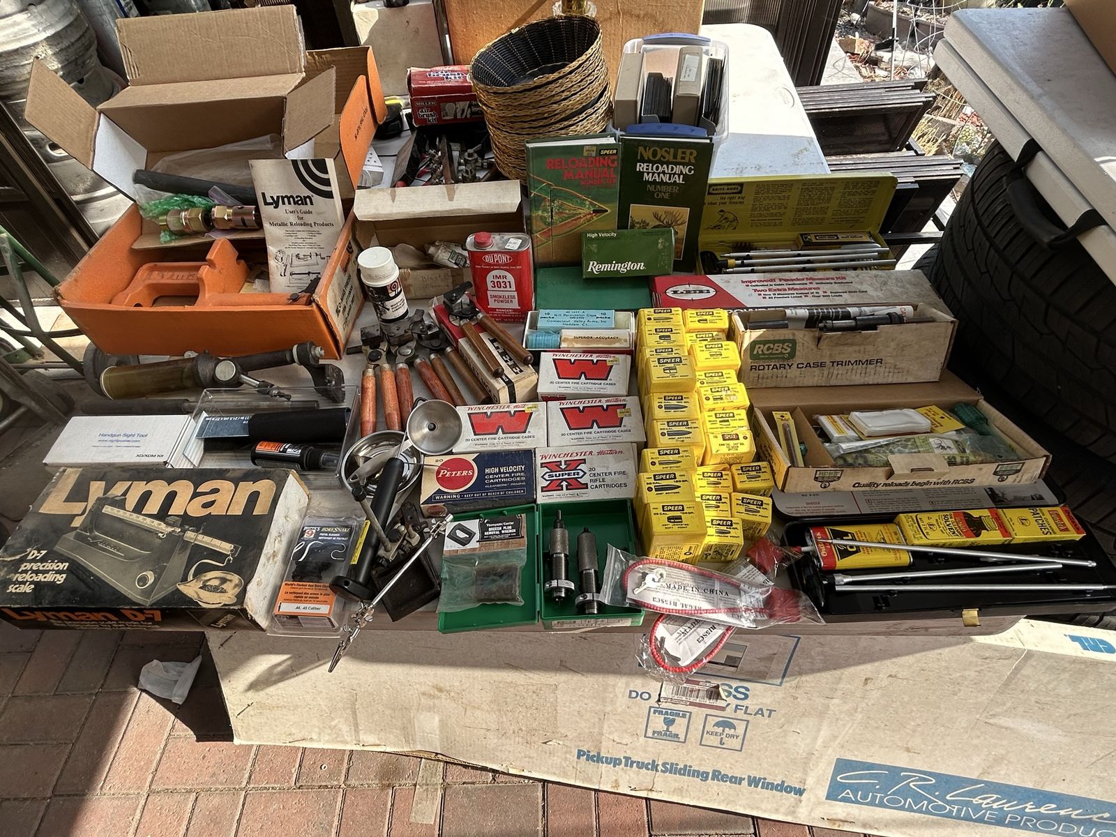 Lot of Hunting Stuff; Reloading Equipment, RCBS, Various Speer Ammo, Gun Cleaning, Powder, Shells, Bullet Molds, Scale, Lyman +