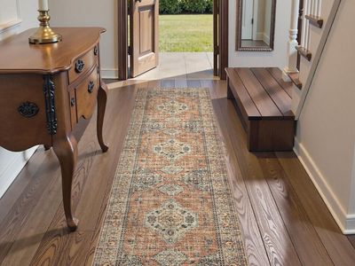 New! Oriental Washable Runner Rug Non Slip, 2x7 Rug Runners for Hallways Non Slip Vintage Ultra-Thin Soft Long Carpet