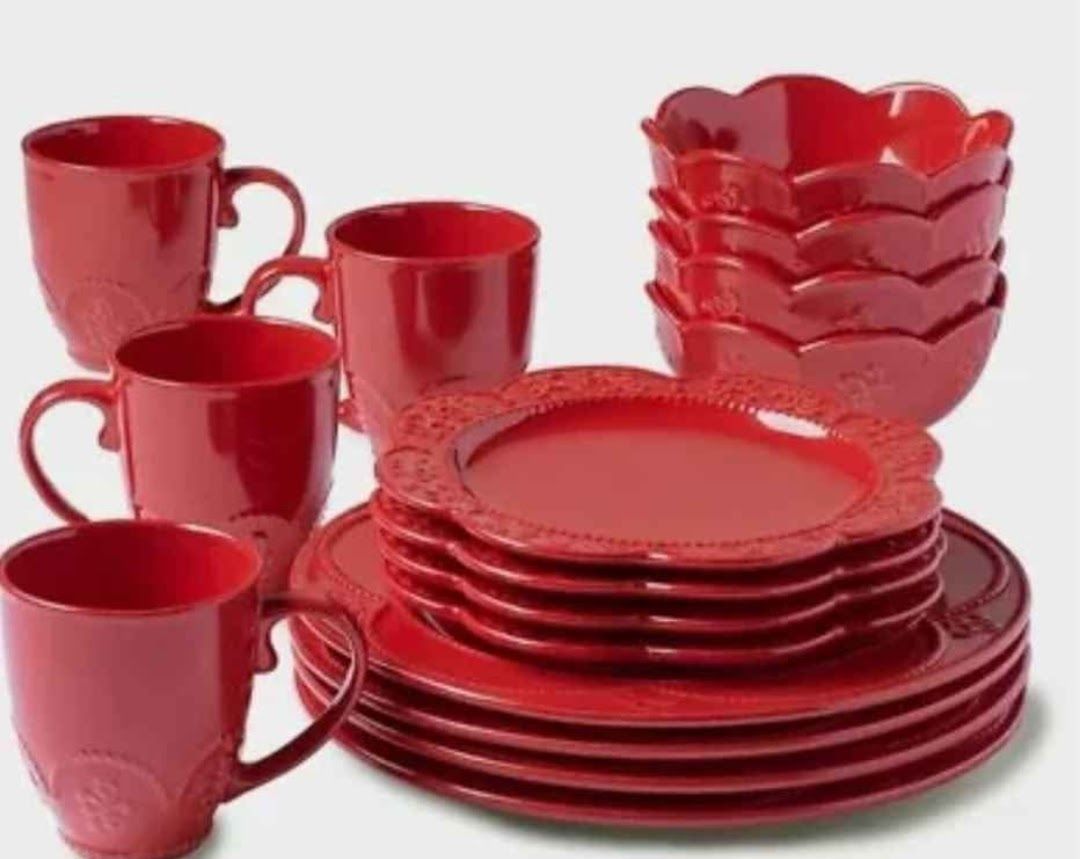 Princess House Ceramic Dinnerware Set Plates Bowls Mugs Scalloped Edge
