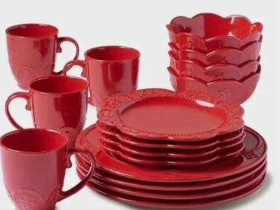 Princess House Ceramic Dinnerware Set Plates Bowls Mugs Scalloped Edge
