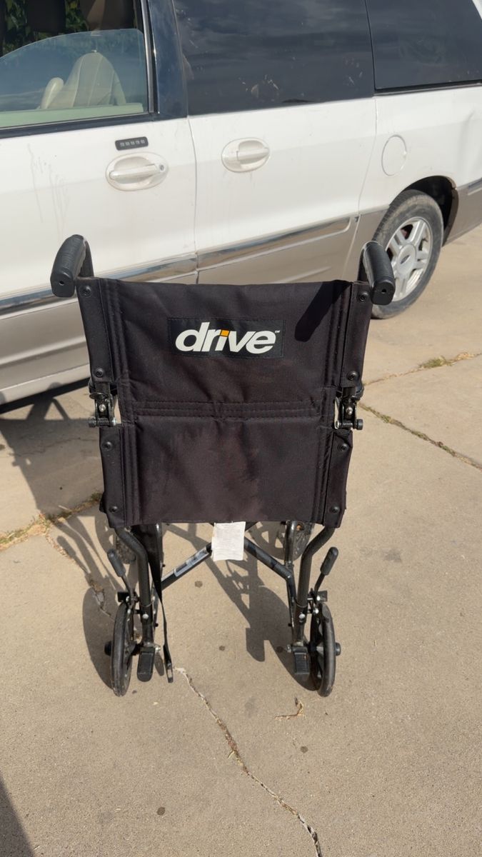 Drive Medical Lightweight Transport Wheelchair with Black Frame